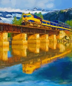 Alaska Railroad reflection paint by numbers
