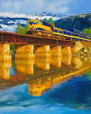 Alaska Railroad reflection paint by numbers