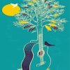 Birds In Guitar Tree Art paint by numbers