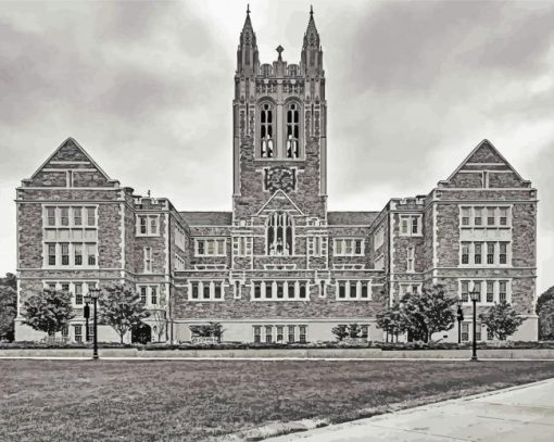 Black And White Boston College Paint By Numbers