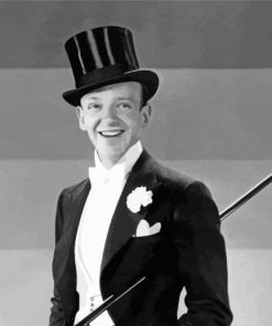 Black And White Fred Astaire paint by numbers