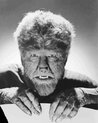 Black And White The Wolf Man paint by numbers