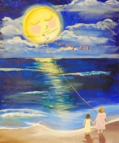 Catching The Moon At Night Art paint by numbers