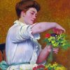 Classic Woman Arranging Flowers paint by numbers
