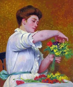 Classic Woman Arranging Flowers paint by numbers