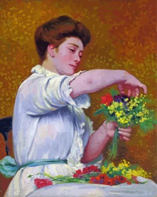 Classic Woman Arranging Flowers paint by numbers