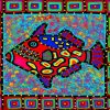 Colorful Clown Triggerfish paint by numbers