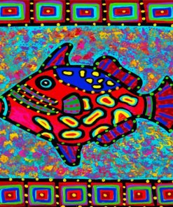 Colorful Clown Triggerfish paint by numbers