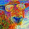 Colorful Abstract Sheep With Glasses paint by Number