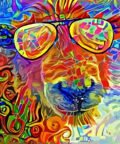 Colorful Abstract Sheep With Glasses paint by Number