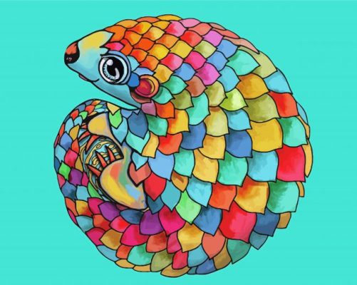 Cute Pangolin paint by numbers