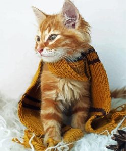 Cute Hufflepuff Kitty paint by numbers