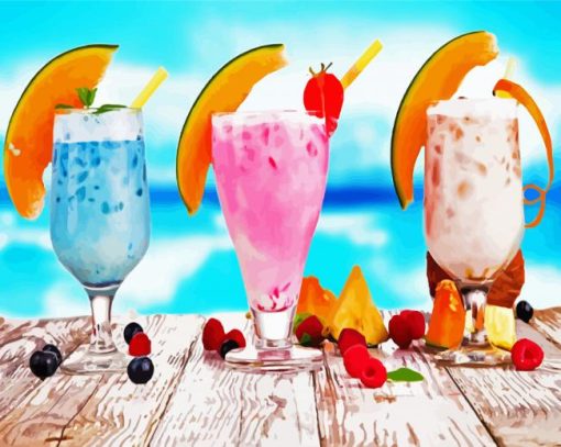 Fresh Tropical Drinks paint by numbers