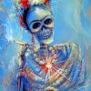 Frida Skeleton With Cigarette Art Paint By Numbers