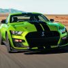 Green Mustang Car paint by numbers
