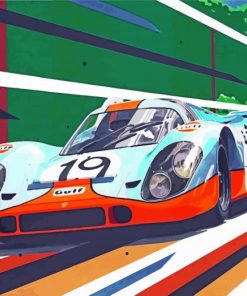 Gulf Porsche Car Art paint by numbers