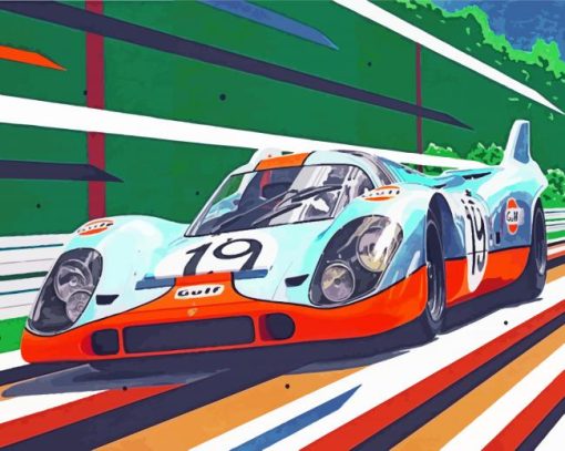 Gulf Porsche Car Art paint by numbers