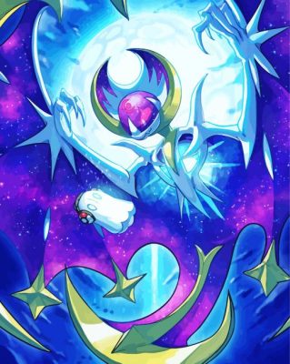 Lunala Pokemon Species paint by numbers