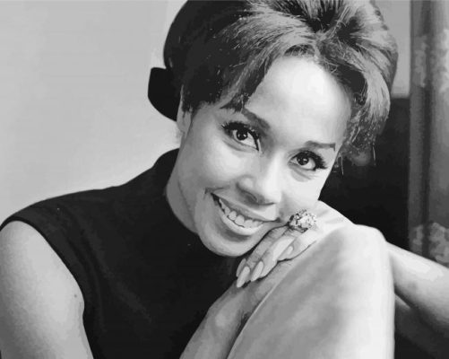 Monochrome Diahann Carroll paint by numbers