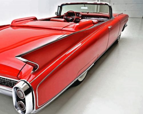 Red lCassic Cadillacs Car paint by numbers