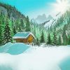 Snowy Cabin paint by numbers
