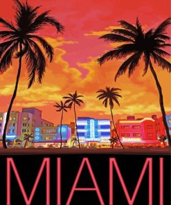 South Beach Miami Poster paint by numbers