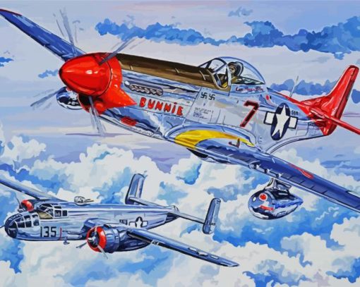 Tuskegee Airmen Military Airplanes Art paint by numbers