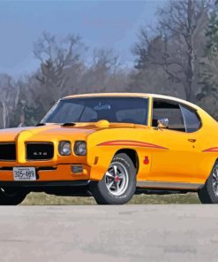 Yellow Pontiac 1970 Gto paint by numbers