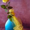 Yellow Single Rose In Vase paint by numbers
