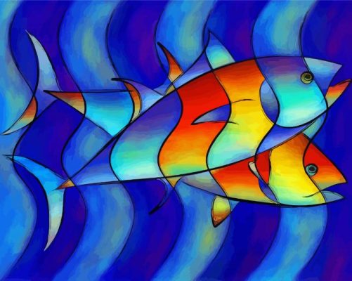 Abstract Fish Art Paint By Numbers