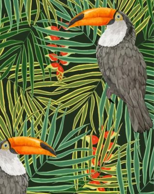 Abstract Tropical Birds Paint By Numbers