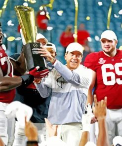Alabama Crimson Tide Players With Trophy Paint By Numbers