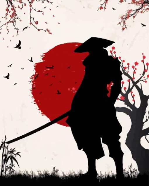 Alone Samurai Silhouette Paint By Numbers