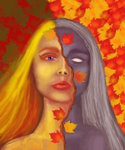 Autumn Lady Illustration Paint By Numbers
