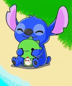 Baby Stitch And Baby Dinosaur Paint By Numbers