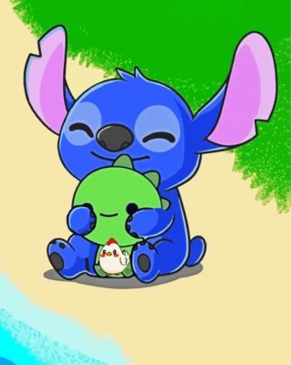 Baby Stitch And Baby Dinosaur Paint By Numbers