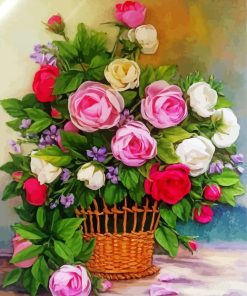 Basket Of Roses Art Paint By Numbers