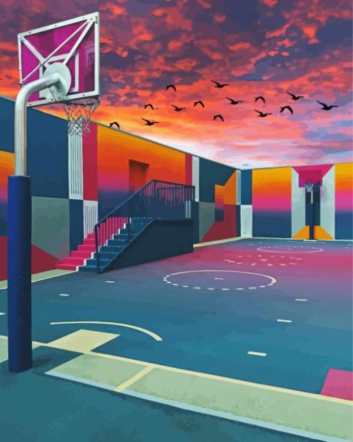 Basketball Court Illustration Paint By Numbers