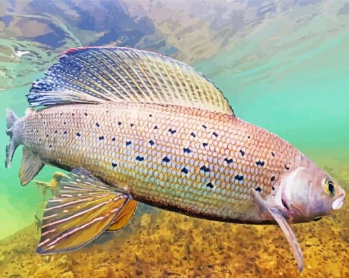 Big Arctic Grayling Fish Paint By Numbers