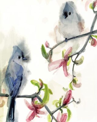 Birds And Blossom Art Paint By Numbers