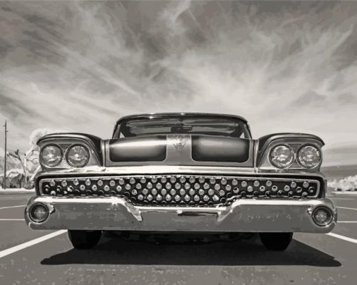 Black And White Lowrider Car Paint By Numbers