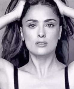 Black And White Salma Hayek Paint By Numbers
