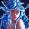 Blue Haired Girl Paint By Numbers