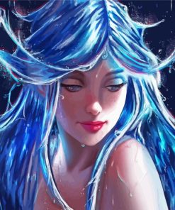 Blue Haired Girl Paint By Numbers