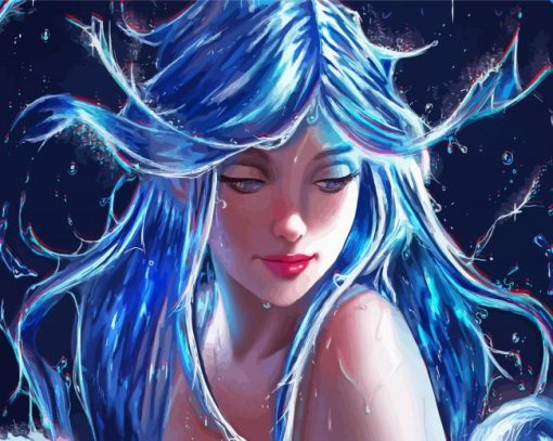 Blue Haired Girl Paint By Numbers
