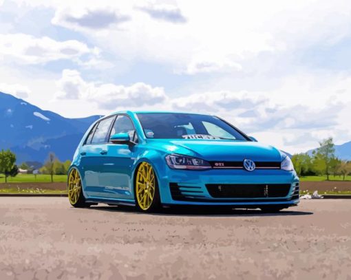 Blue Mk7 Golf Car Paint By Numbers