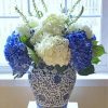 Blue And White Flowers In Vase Paint By Numbers