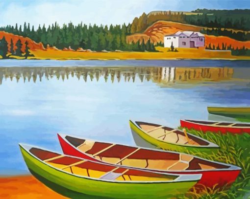Boats And Landscapes Art Paint By Numbers