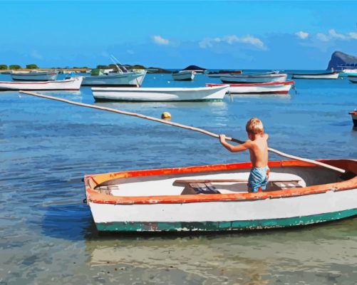 Boy And Sailboat Paint By Numbers