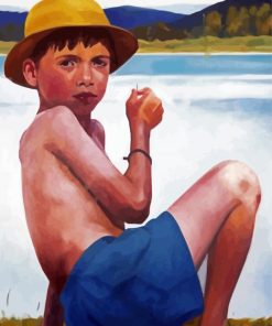 Boy With Hat Art Paint By Numbers